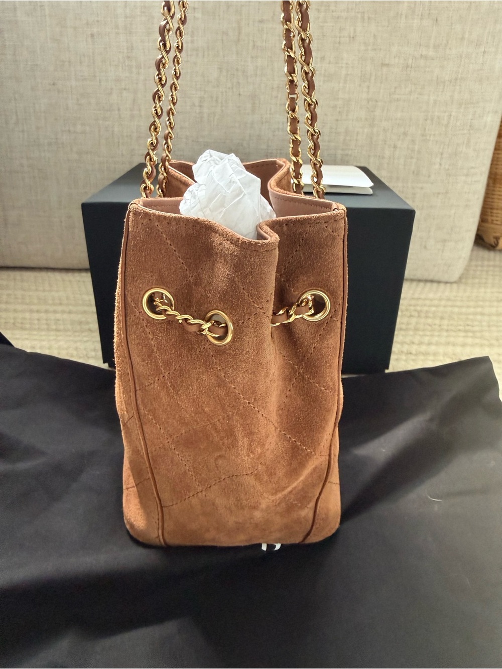 Chanel 26A Suede Bucket Bag with GHW - Picture 3 of 7
